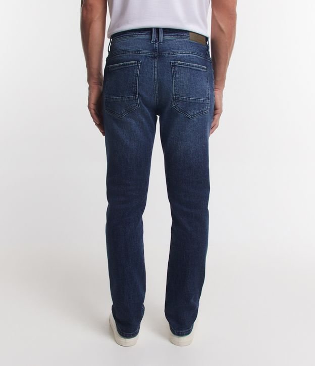 Calça Slim em Jeans com Bolsos Azul 4