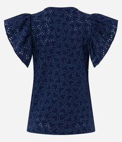 Blusa sem Manga em Meia Malha com Corações Vazados