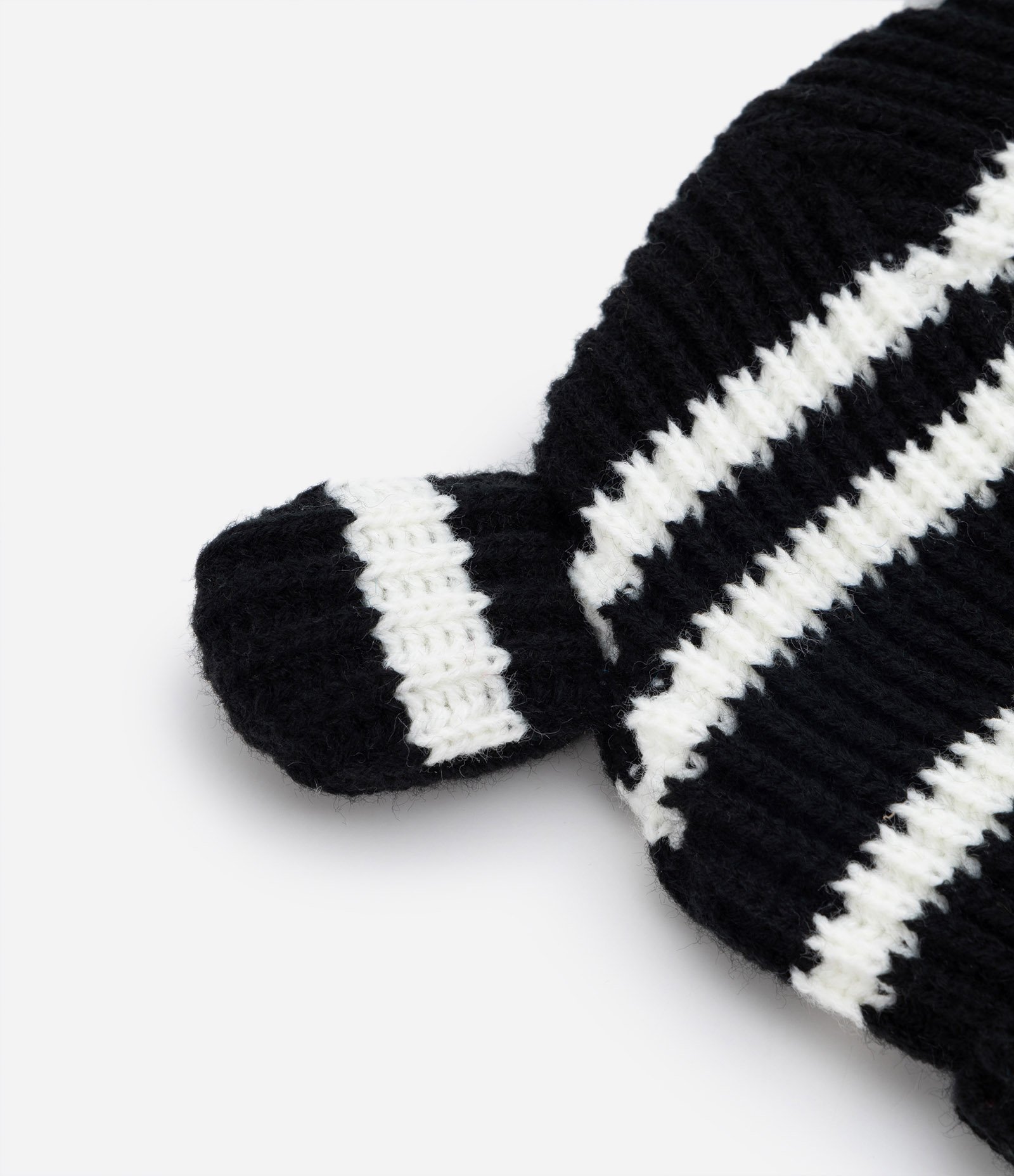 Gorro Infantil em Tricô com Orelhinhas - Tam 0 A 12 Meses Preto 2