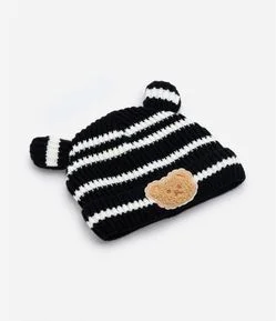 Gorro Infantil em Tricô com Orelhinhas - Tam 0 A 12 Meses