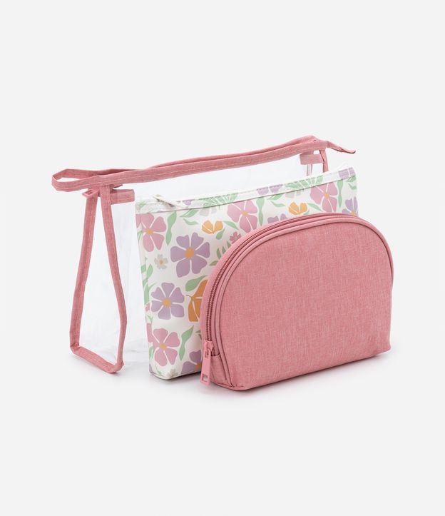 Kit 03 Nécessaire Grande com Estampado Floral
