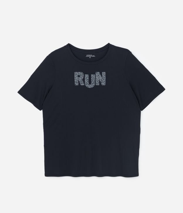 Camiseta Esportiva em Microfibra com Run Estampado Curve & Plus Size Anthracite 5