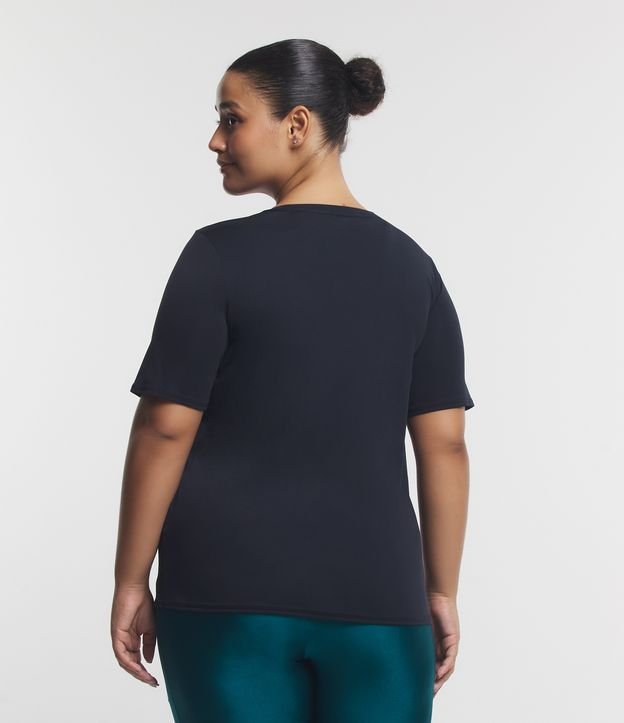 Camiseta Esportiva em Microfibra com Run Estampado Curve & Plus Size Anthracite 3
