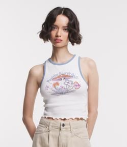 Regata em Ribana com Viés Contrastante e Estampa Positive Energy Only