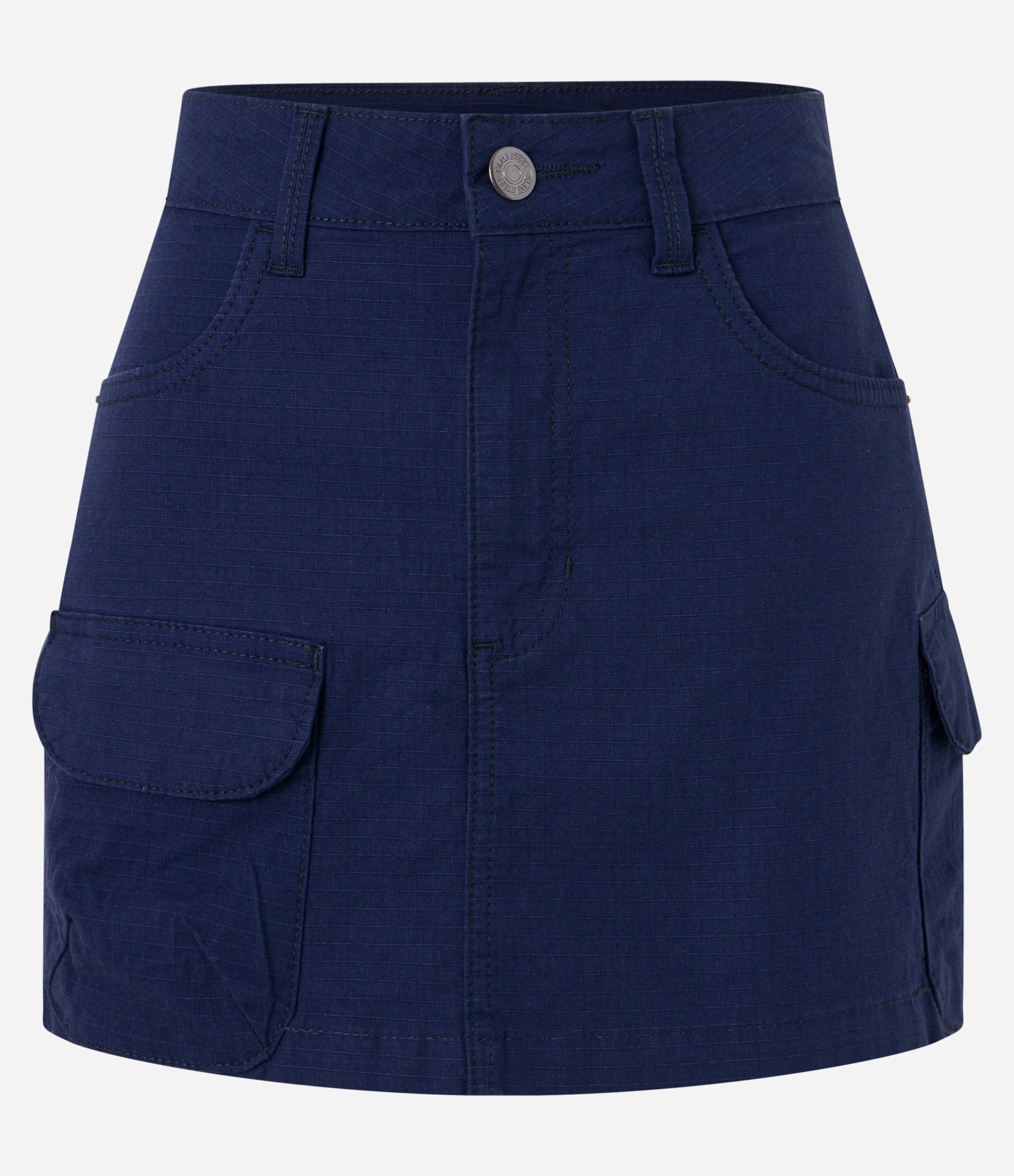 Saia Curta em Jeans com Bolsos Cargo Azul 5