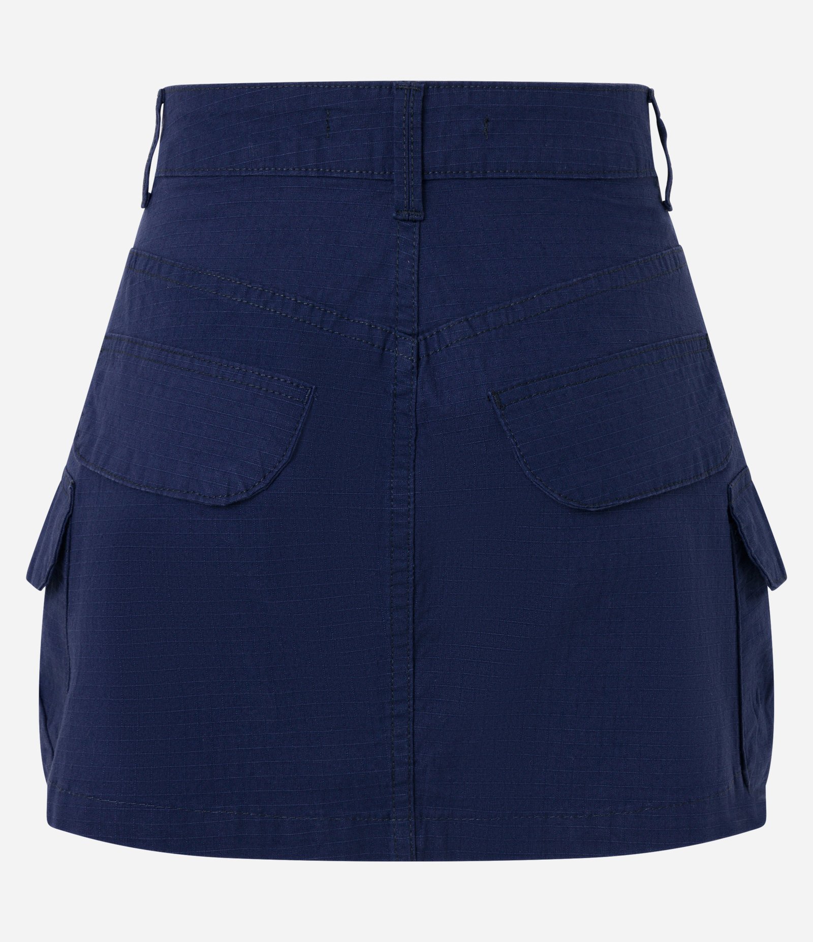 Saia Curta em Jeans com Bolsos Cargo Azul 6
