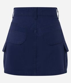 Saia Curta em Jeans com Bolsos Cargo