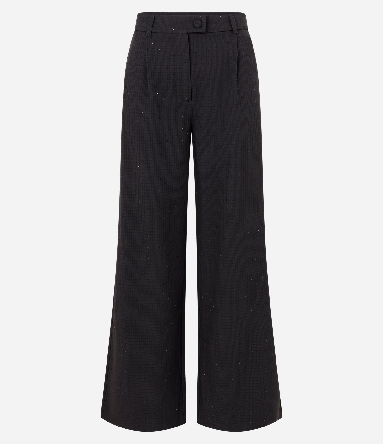 Calça Reta Alfaiatada com Estampa Xadrez e Detalhe de Brilho Preto 7