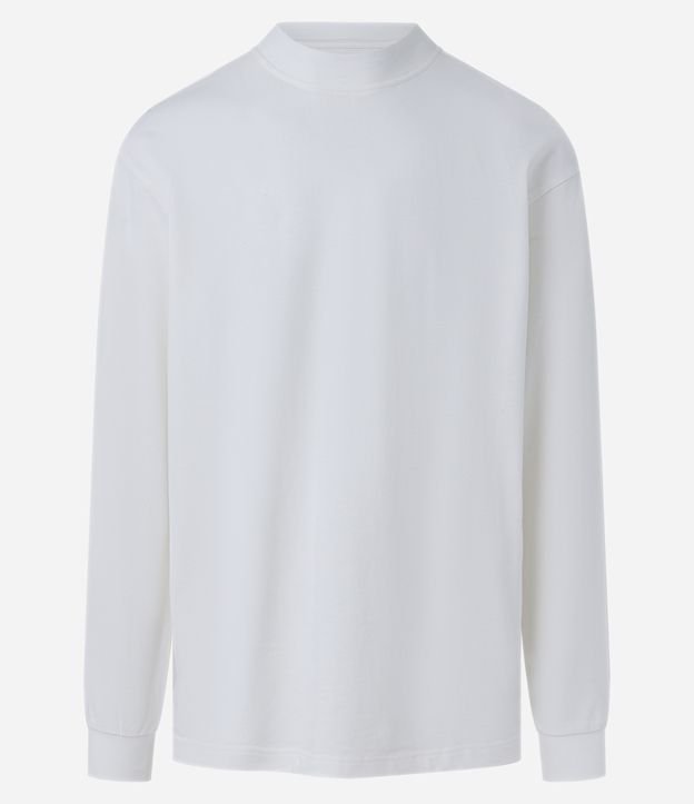 Camiseta Relaxed em Algodão com Golinha Média Branco 5