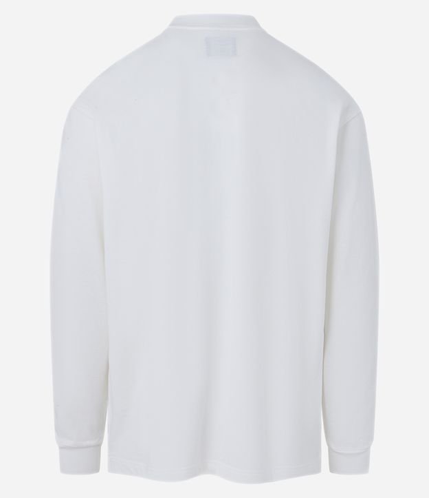 Camiseta Relaxed em Algodão com Golinha Média Branco 6