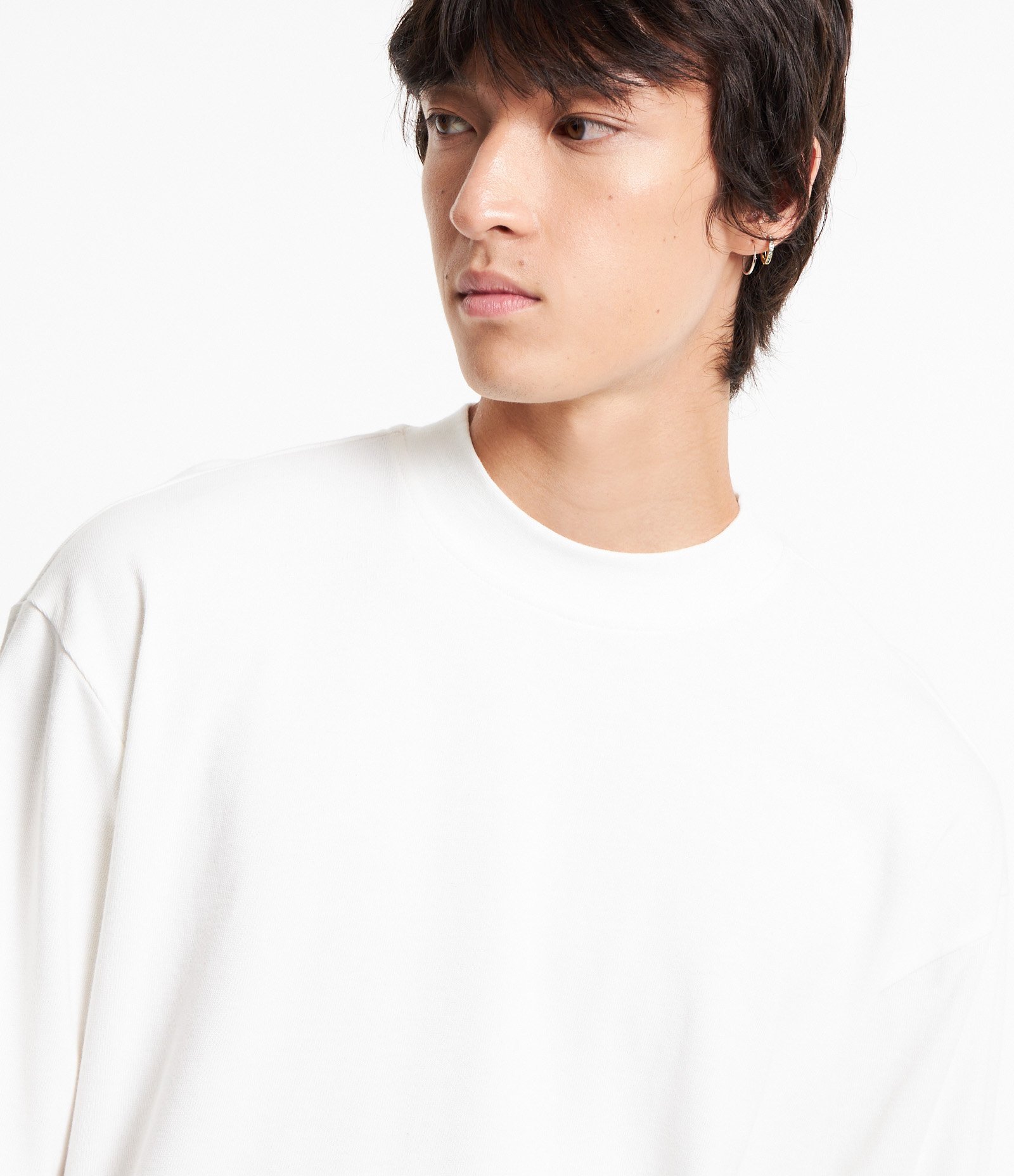 Camiseta Relaxed em Algodão com Golinha Média Branco 4