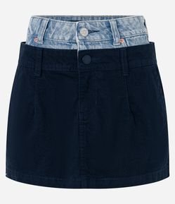 Saia Jeans com Cós Duplo Interno