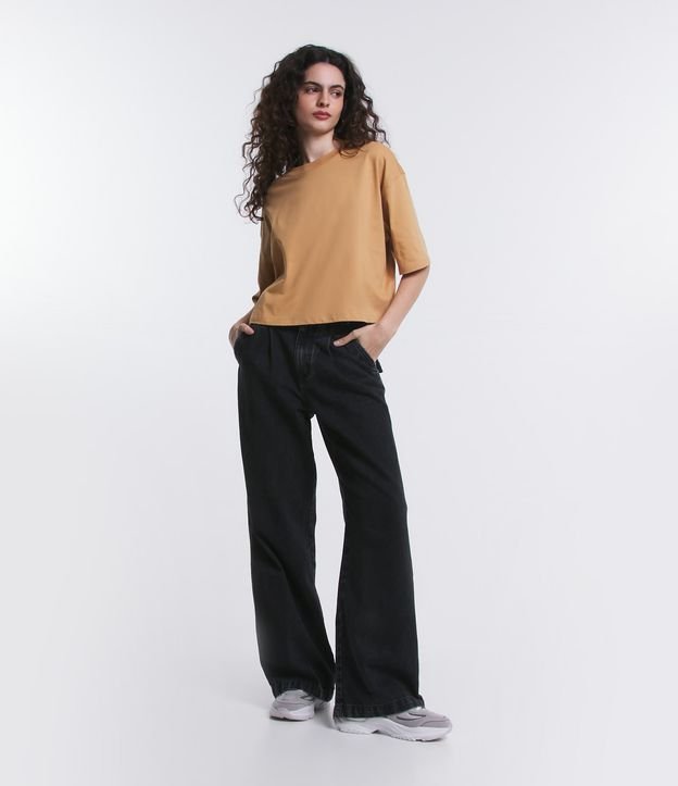 Blusa Cropped Oversized em Meia Malha