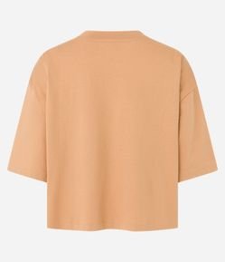 Camiseta Cropped Oversized em Algodão Peruano