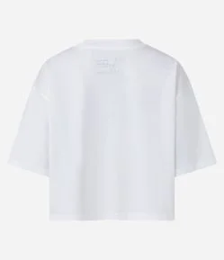 Camiseta Cropped Oversized em Algodão Peruano