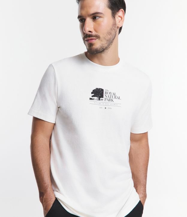 Camiseta em Meia Malha com Estampa Lettering The Royal Nature Park Off White 4