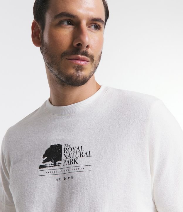 Camiseta em Meia Malha com Estampa Lettering The Royal Nature Park Off White 5