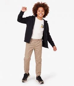 Calça Jogger Infantil em Sarja - Tam 5 a 14 anos