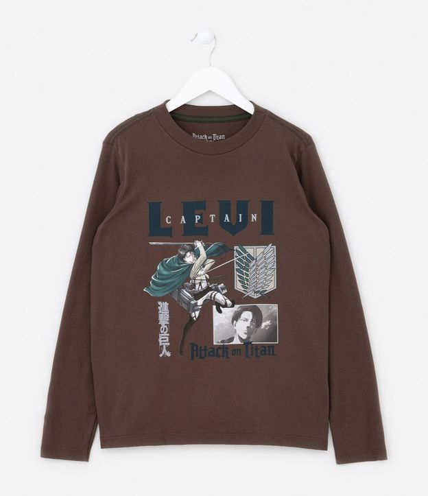 Camiseta Infantil com Estampa do Capitão Levi - Tam 5 a 14 anos
