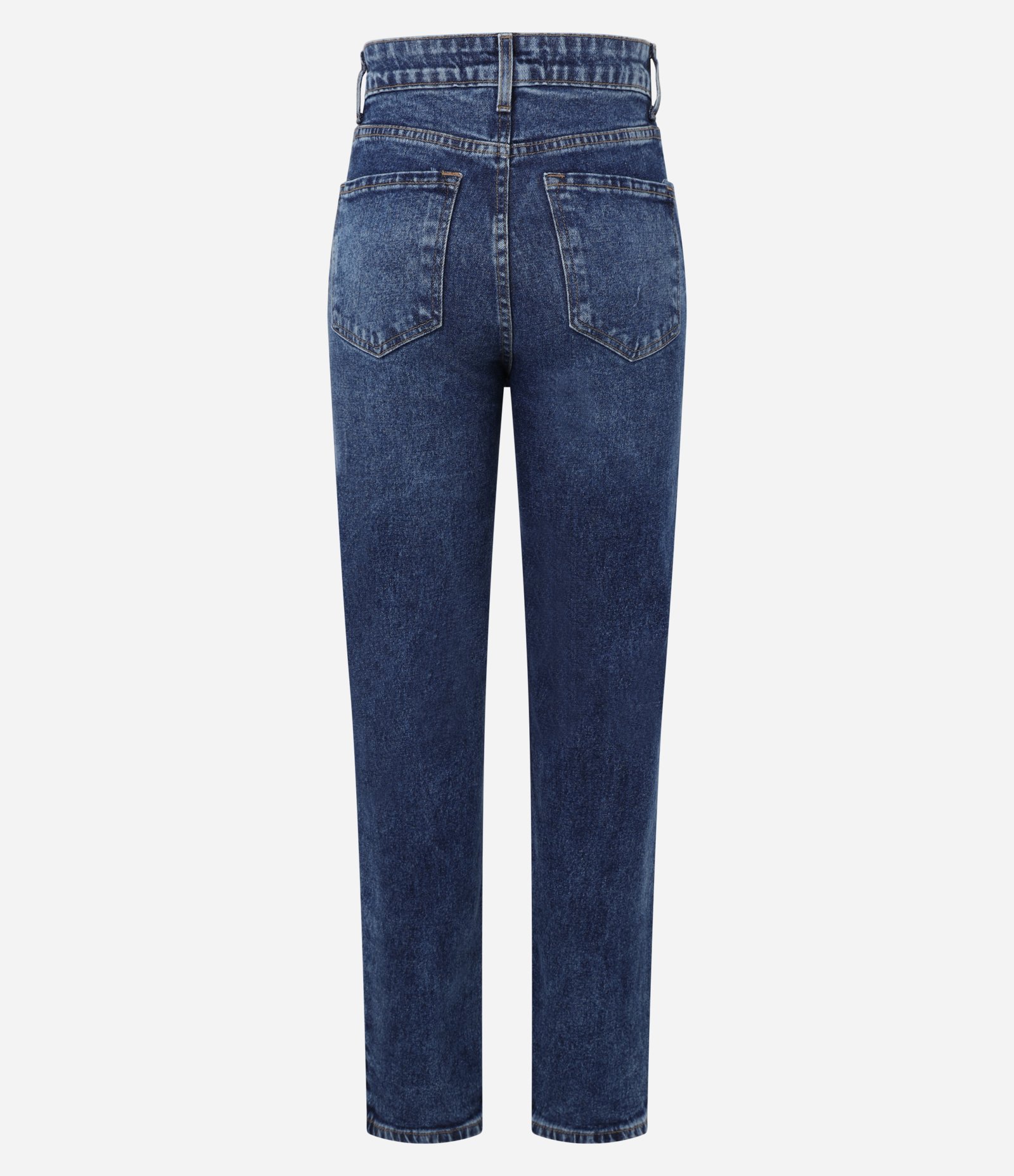 Calça Reta em Jeans Marmorizada Azul 7