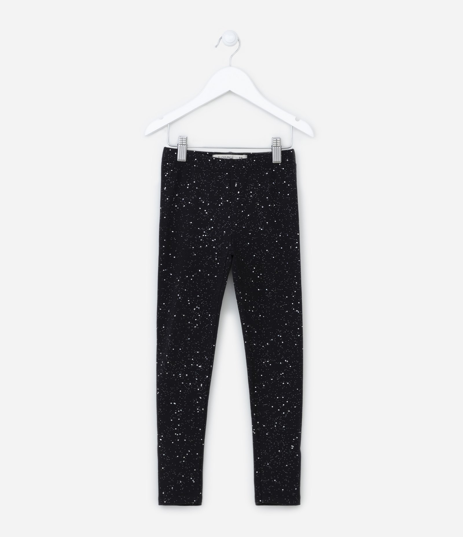 Calça Legging Infantil em Cotton com Glitter Holográfico - Tam 5 a 14 Anos Preto 1