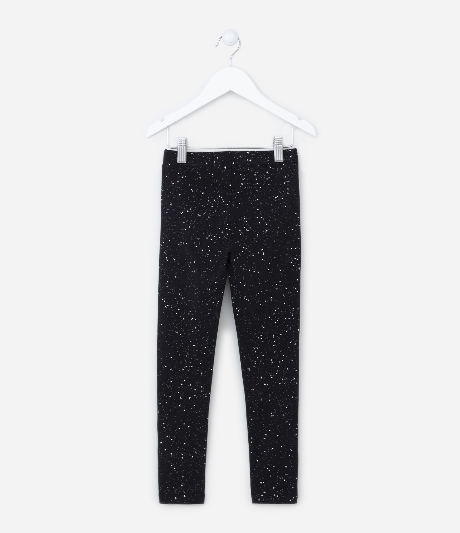 Calça Legging Infantil em Cotton com Glitter Holográfico - Tam 5 a 14 Anos Preto 2