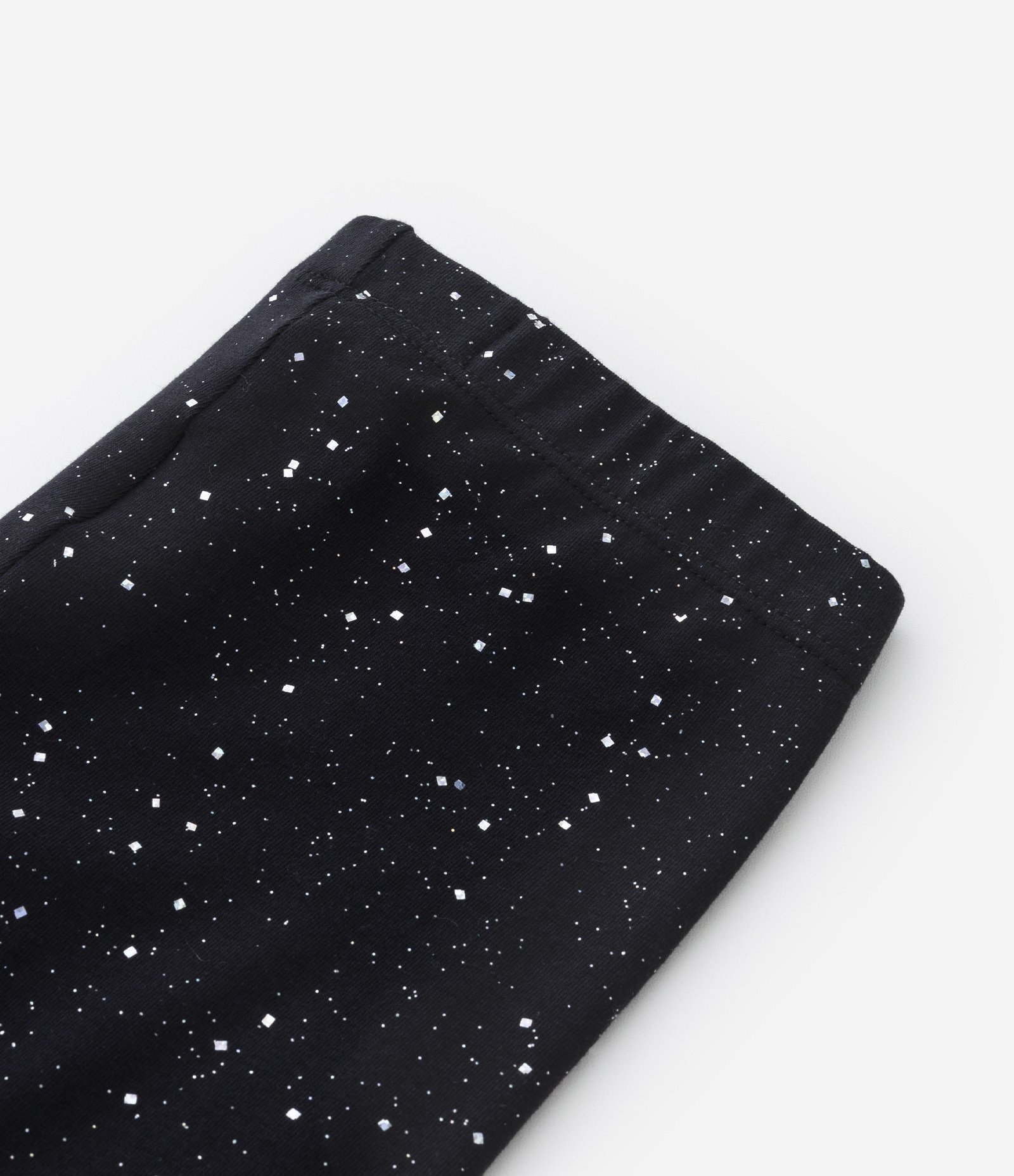 Calça Legging Infantil em Cotton com Glitter Holográfico - Tam 5 a 14 Anos Preto 4