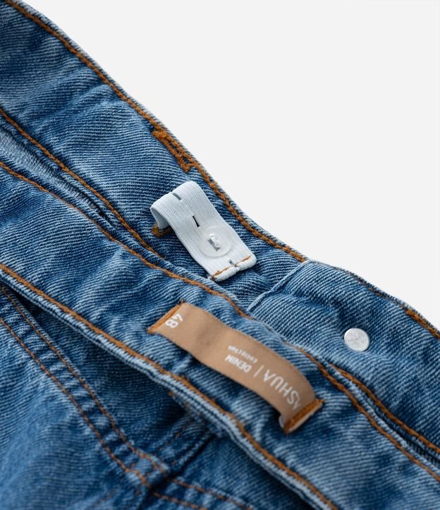 Saia Longa em Jeans com Barra Desfeita Curve & Plus Size Azul 7