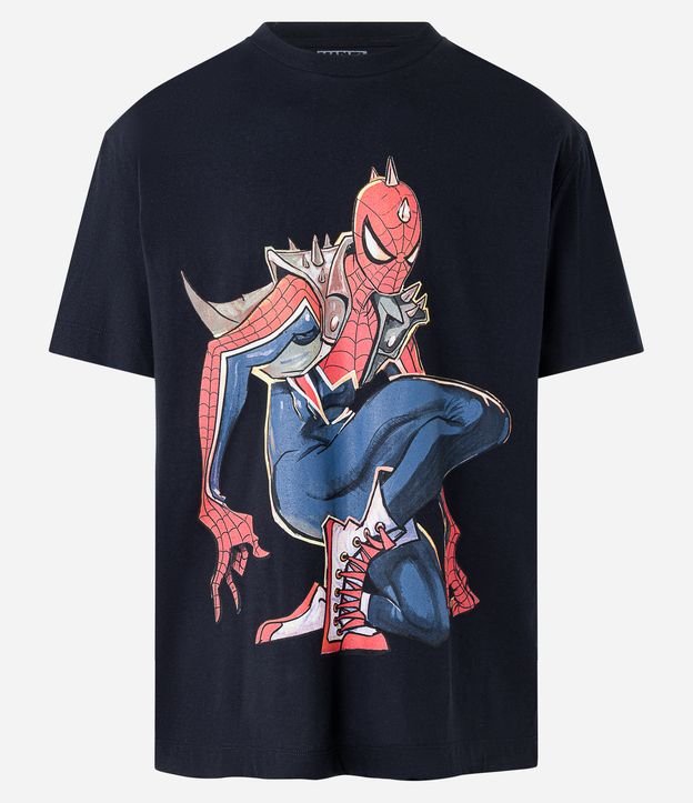 Camiseta Comfort em Meia Malha com Estampa Spider Punk Preto 6