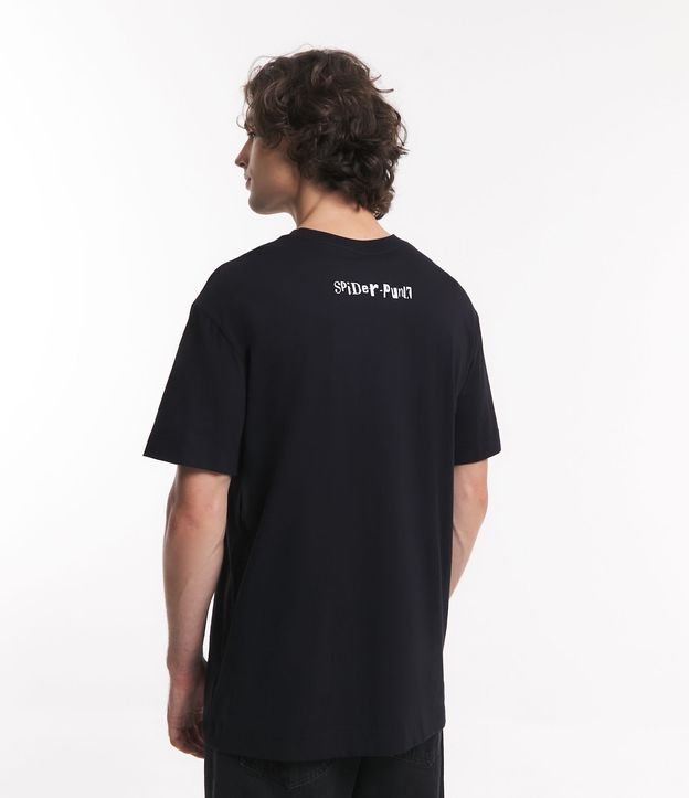 Camiseta Comfort em Meia Malha com Estampa Spider Punk Preto 3
