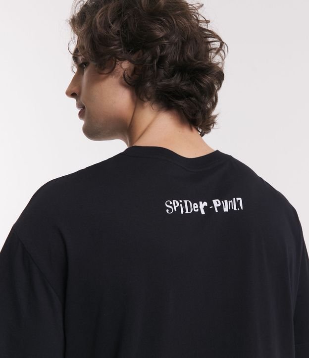 Camiseta Comfort em Meia Malha com Estampa Spider Punk Preto 5