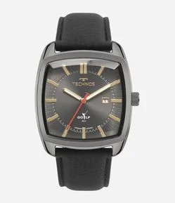 Relógio Technos Analógico com Pulseira em Couro e Caixa em Metal 2115TUZ 0P