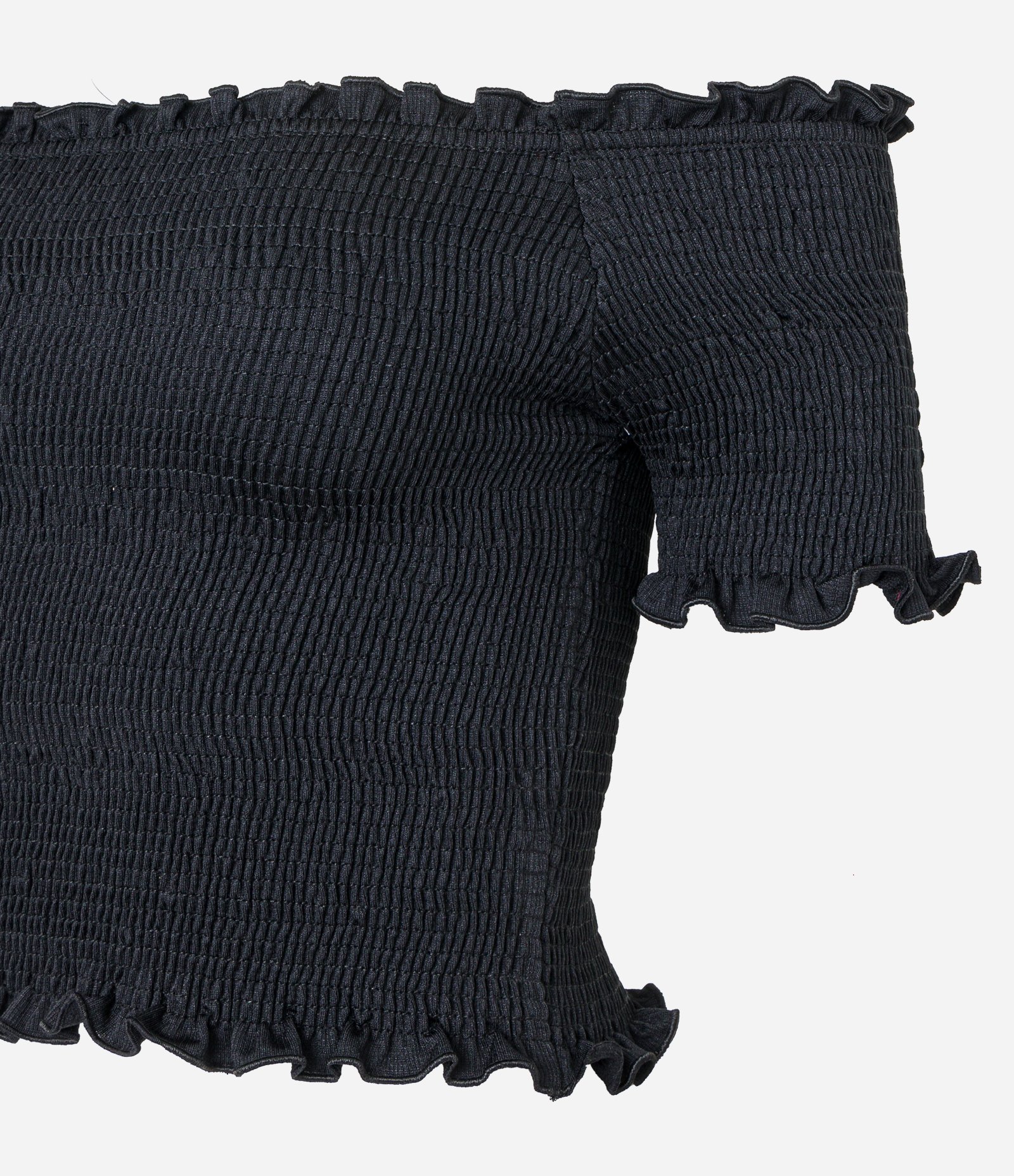 Blusa Texturizada Ombro a Ombro em Lastex Preto 6