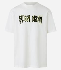 Camiseta Relaxed em Meia Malha com Estampa Frente e Costas