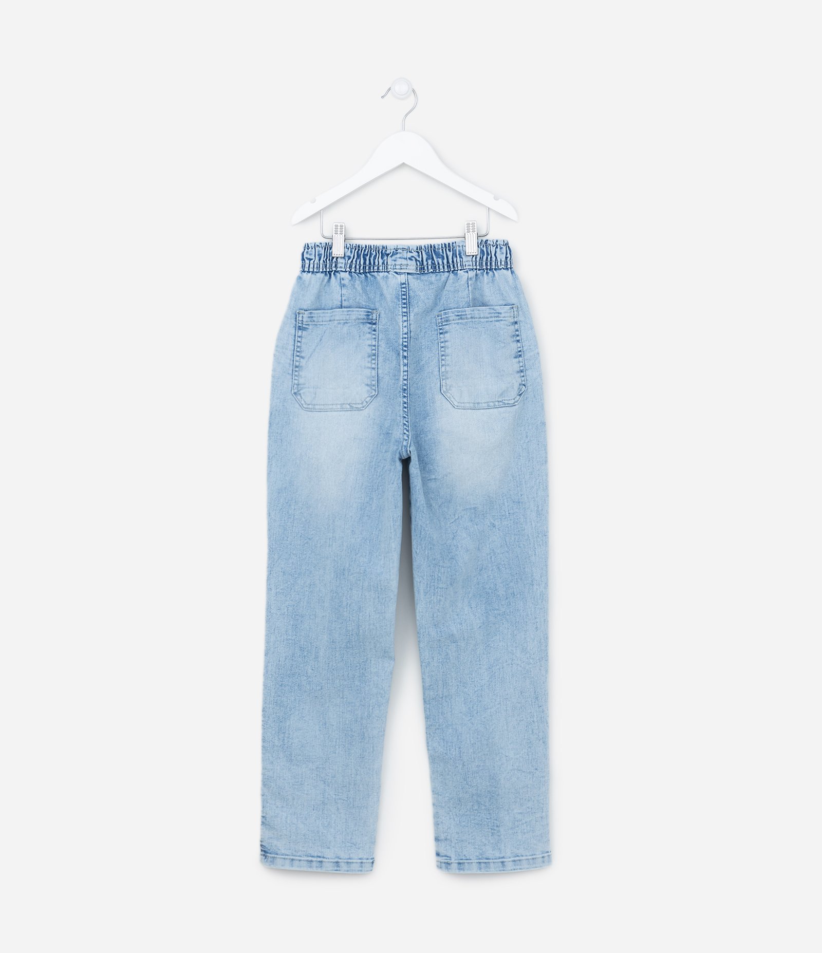 Calça Jeans Infantil Ballon com Bolsos Carpinteiro - Tam 5 a 14 anos Azul 2