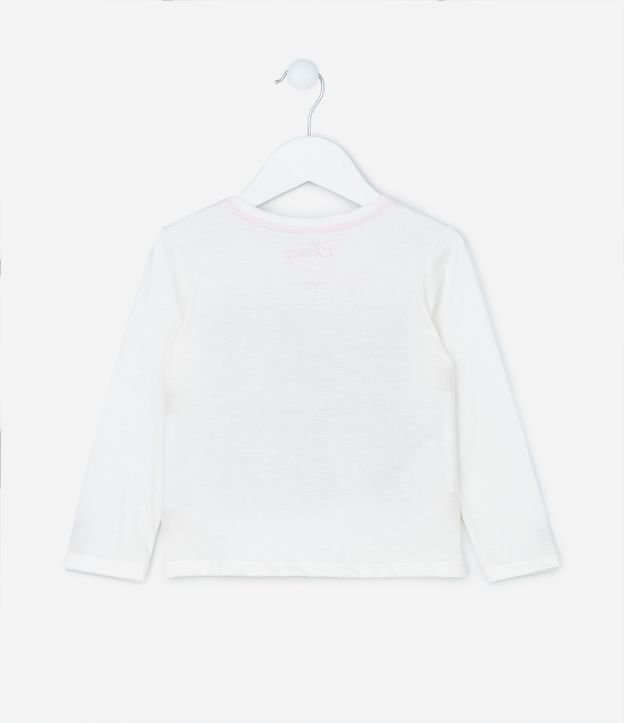Camiseta Evasê Infantil com Estampa Gatinha Marie Disney - Tam1 A 6 Branco Neve 2