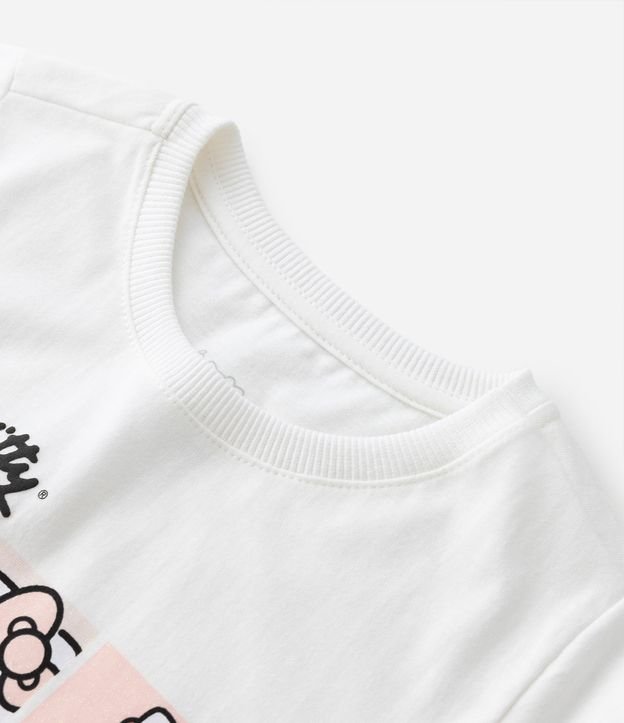 Camiseta Infantil Manga Curta com Estampa da Hello Kitty - Tam 3 a 10 anos Branco 4