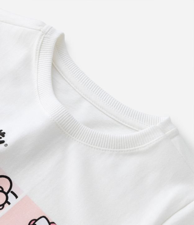 Camiseta Infantil Manga Longa com Estampa da Hello Kitty - Tam 3 a 10 anos Branco 3