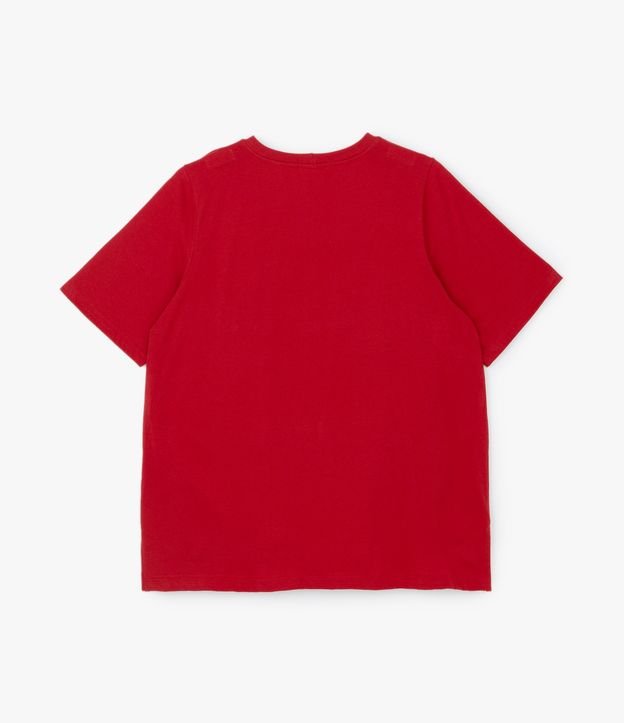 Camiseta Básica em Algodão Curve & Plus Size Vermelho 6