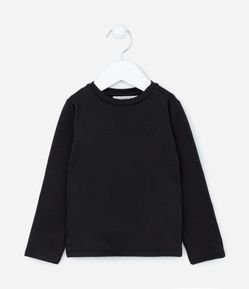 Blusa Térmica Infantil Quentinha com Bordado de Coração - Tam 1 a 5 Anos