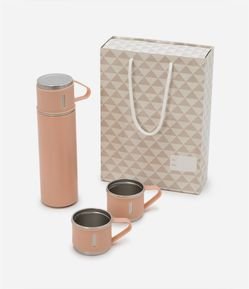 Kit Garrafa Térmica e 03 Canecas Pequenas