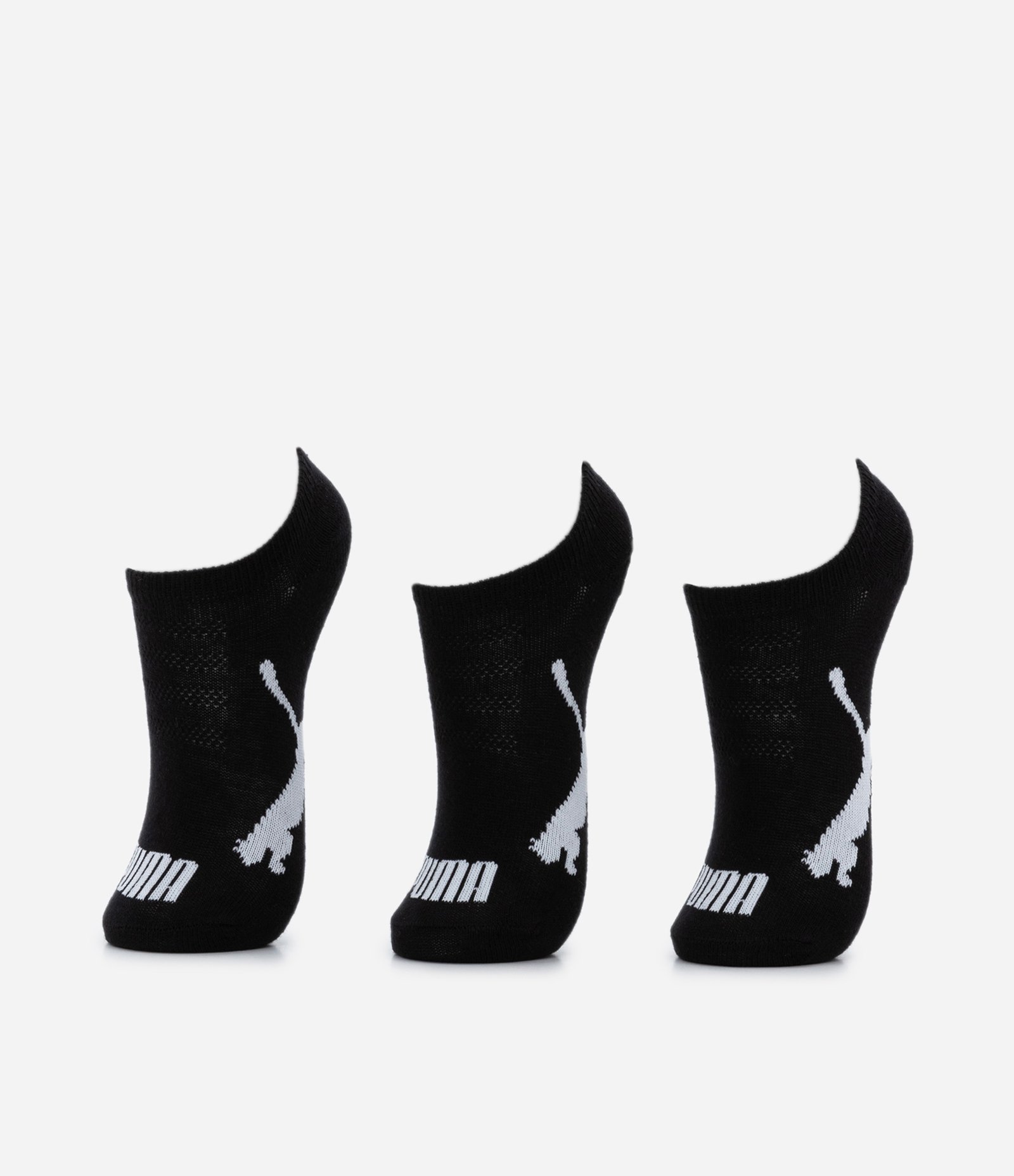 Kit 3 Pares de Meias Infantis Invisíveis Puma - Tam 25 ao 39 Preto 1