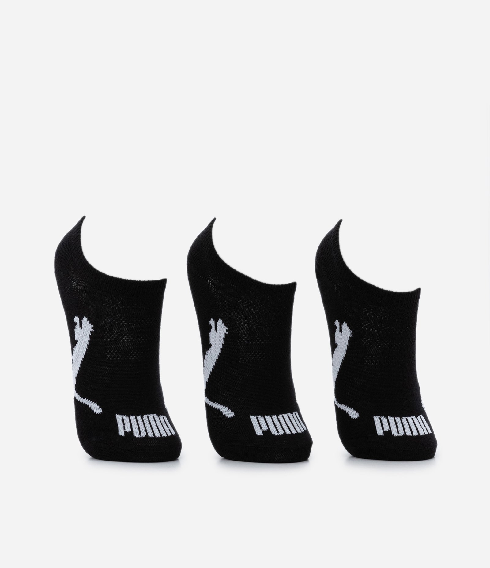 Kit 3 Pares de Meias Infantis Invisíveis Puma - Tam 25 ao 39 Preto 2
