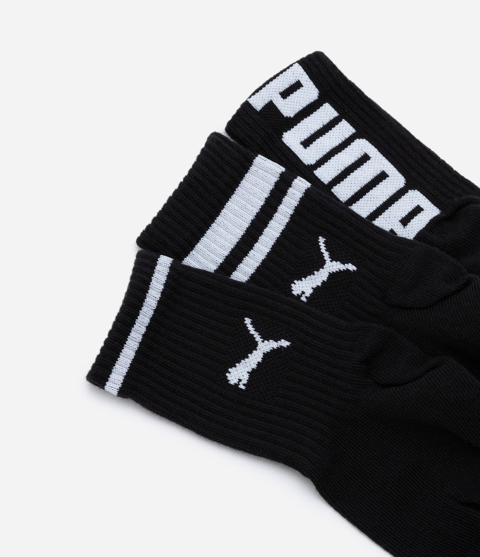 Kit 03 Meias Cano Médio Infantis com Estampa Puma- Tam 25/28 ao 29/34 Preto 4