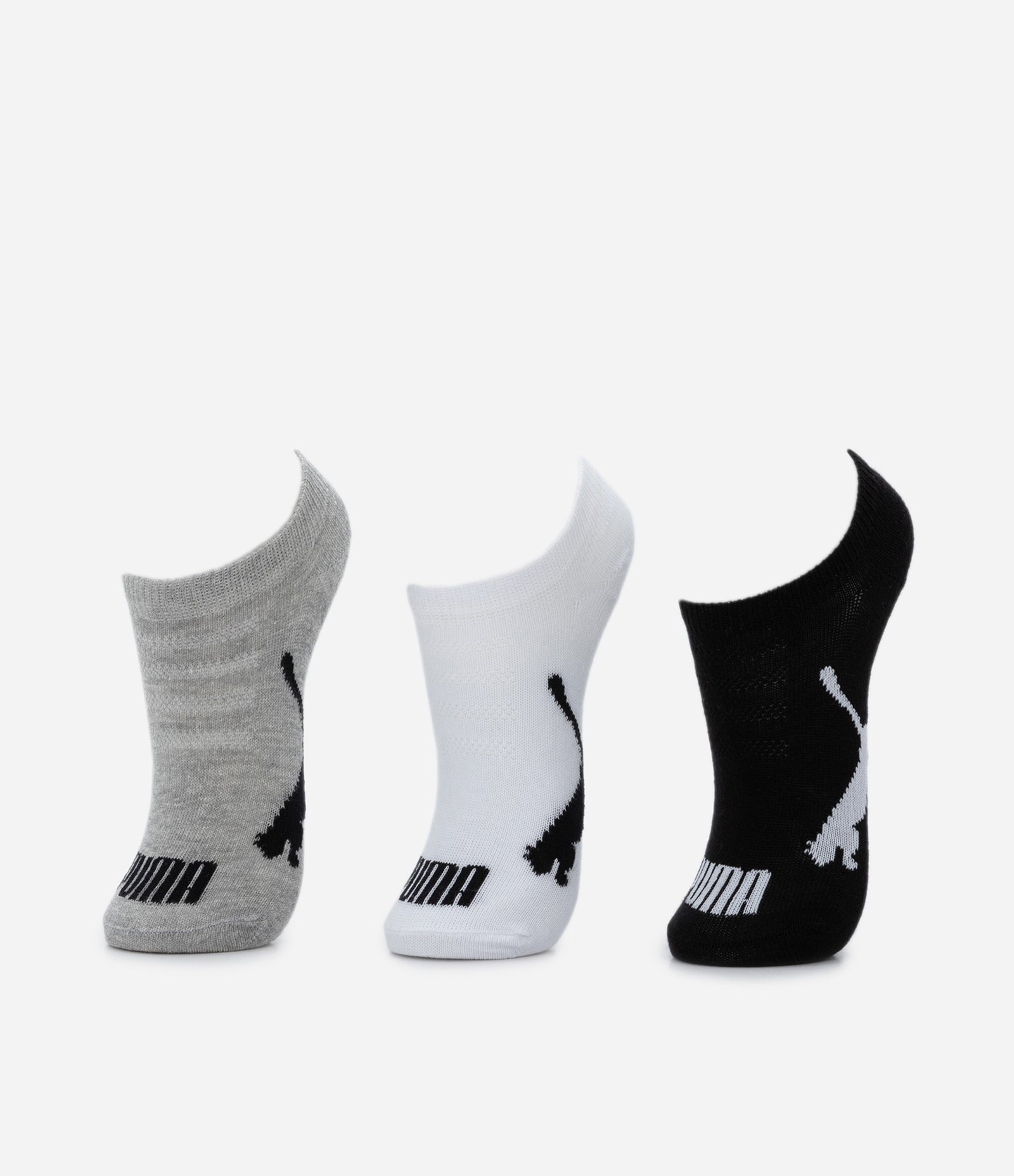 Kit 03 Meias Sapatilhas Infantis Puma - Tam 25 ao 34 Preto/Cinza/Branco 1