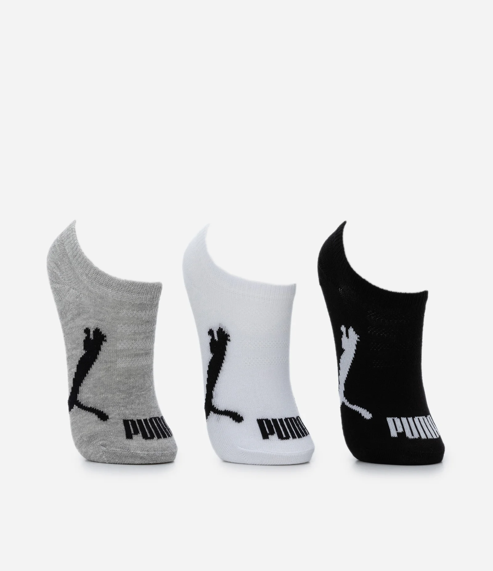 Kit 03 Meias Sapatilhas Infantis Puma - Tam 25 ao 34 Preto/Cinza/Branco 2