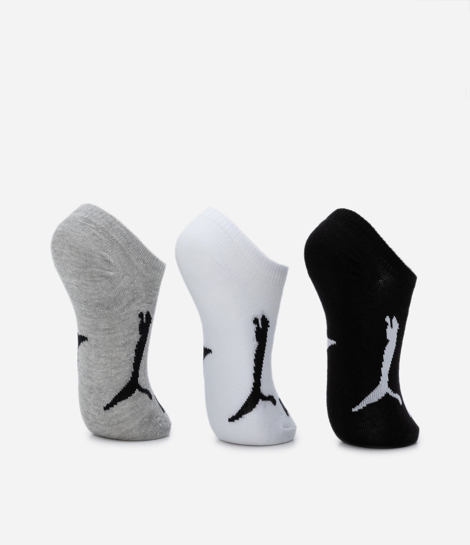 Kit 03 Meias Sapatilhas Infantis Puma - Tam 25 ao 34 Preto/Cinza/Branco 3