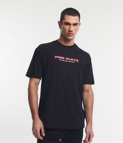 Camiseta em Meia Malha com Estampa Pink Floyd Pirâmide