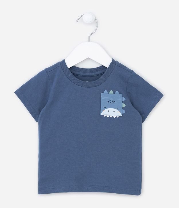 Camiseta Infantil Manga Curta com Estampa de Jacadino - Tam 0 a 18 meses