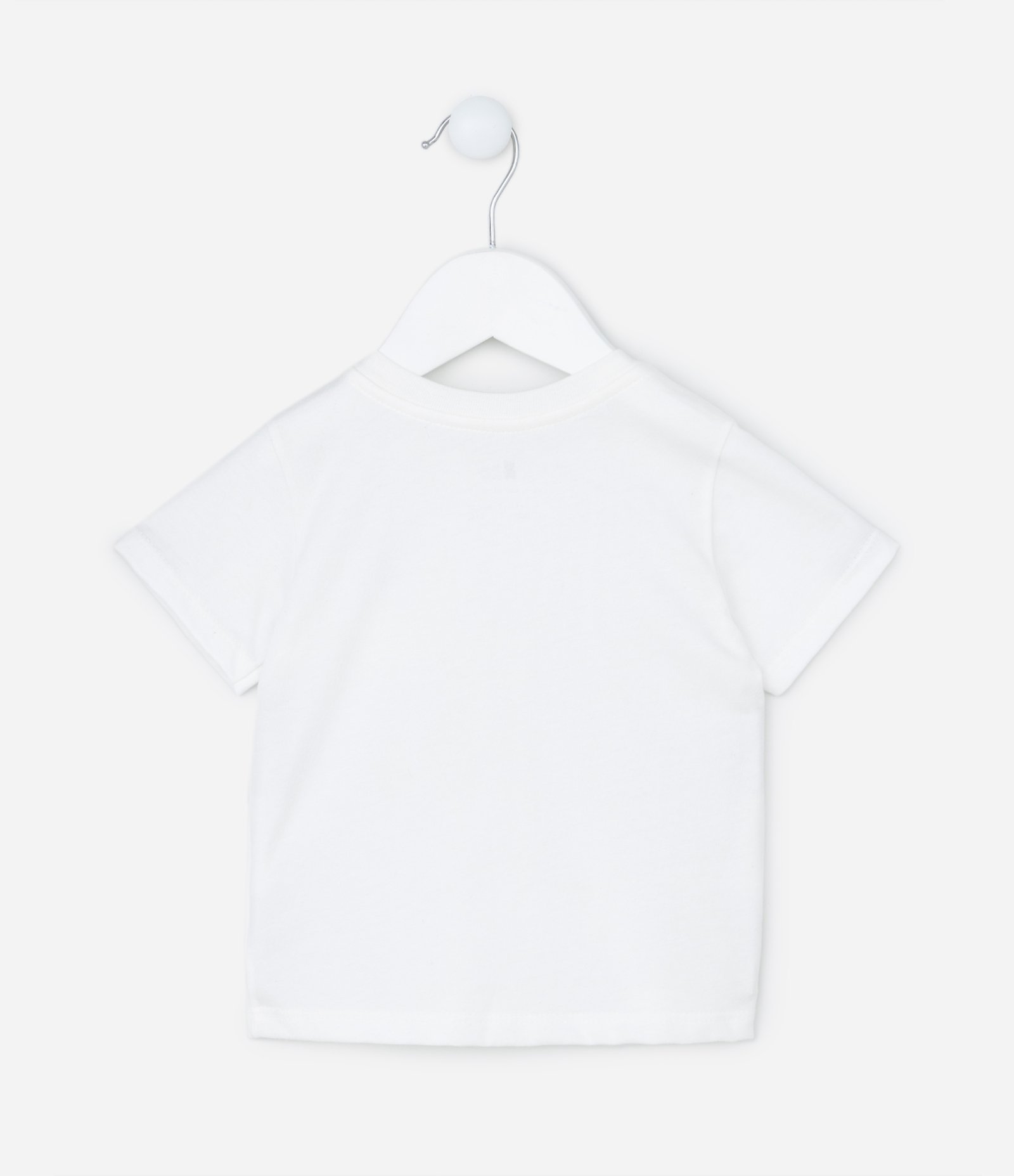 Camiseta Básica Infantil com Bolsinho - Tam 0 a 18 meses Branco 2